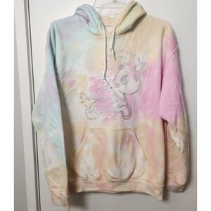 Tokidoki Pastel Tie-Dye Sweatshirt Hoodie Pocket Mermicorno Pony Size Med Kawaii